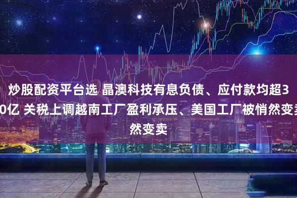 炒股配资平台选 晶澳科技有息负债、应付款均超380亿 关税上调越南工厂盈利承压、美国工厂被悄然变卖